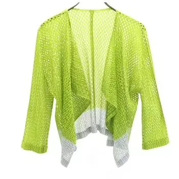 PLEATS PLEASE made in Japan Long sleeve mesh blouse 5 yellow-green Women Used