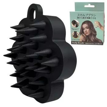 PLEAVIT Щетка для шампуня Щетка для массажа кожи головы Силиконовая головка Спа Уход за кожей головы Расслабляющая очистка пор Черная