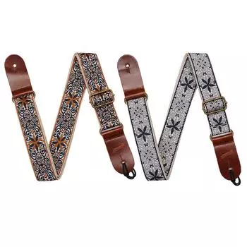 Плечевой ремень для укулеле в стиле бохо, узор с вышивкой, ремешок для инструмента с узором в стиле бохо, регулируемый этнический стиль для гитаристов, мужчин, женщин Style A