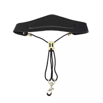 Плечевой ремень из искусственной кожи для саксофона, мягкий шейный ремень с мягкой подкладкой для саксофона чёрный