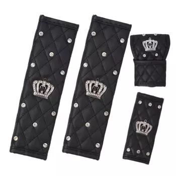 Плечевой щиток ремня безопасности автомобиля, чехол для автоматической коробки передач, защитный чехол для ручного тормоза, чехол для рулевого колеса с алмазной коронкой и аксессуары. Crown Style-Shoulder Guard