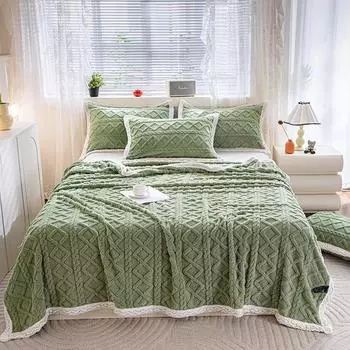 Плед для дивана-кровати: Мягкий флисовый плюшевый шерпа - пушистый теплый легкий 100*120cm