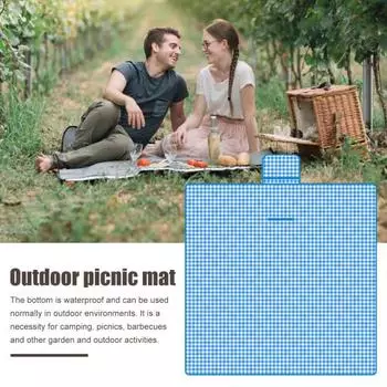 Плед для пикника с толстым хлопковым наполнителем, водонепроницаемый, легко моется, многоцелевой пляжный коврик, складной коврик для пикника с ручкой S красный