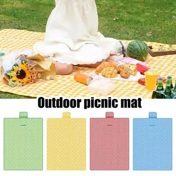 Плед для пикника с толстым хлопковым наполнителем, водонепроницаемый, легко моется, многоцелевой пляжный коврик, складной коврик для пикника с ручкой S красный