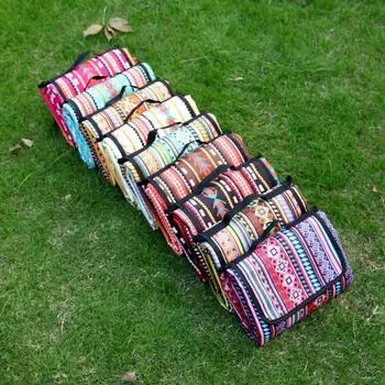 Плед для пикника в этническом стиле из ткани Оксфорд, водонепроницаемый коврик для кемпинга на открытом воздухе, пляжная ткань для пикника, портативный дорожный кемпинговый коврик 200x150cm красный