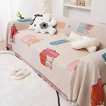 Плед для скандинавских Ins, универсальные кровати с героями мультфильмов, диван-кровать, декоративный чехол для дивана в стиле бохо, одеяло для пикника с кисточкой 180x130cm