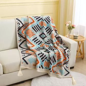 Плед для скандинавских стран Ins Wind, летние универсальные кровати, диван-кровать, декоративный чехол для дивана в стиле бохо, одеяло для пикника с кисточкой 110x130cm