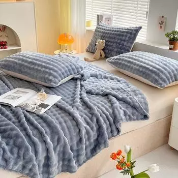 «Плед из искусственного кролика — офисный сон, летний кондиционер, всесезонный диван и постельное белье» 40x40cm (Single Pillowcase)