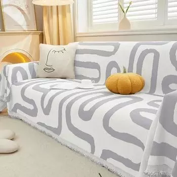 Плед из шенилла, чехол для дивана Four Seasons, полотенце для дивана, пылезащитное покрытие от царапин, чехол для дивана, одеяло для дивана, ковер для дома 180x130cm света кофе