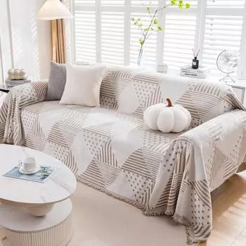 Плед из шенилла для дивана Ins Style Чехол для дивана с кисточками Полотенце для дивана Four Season All-all-inclusive Чехлы для пыли Blanekets 180x130