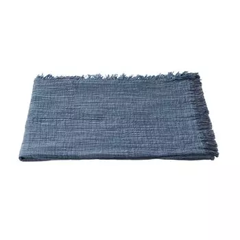 Плед MUJI из индийского хлопка с тройным переплетением, синий, 100 x 180 см, 12880424