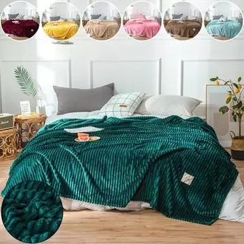Плед, уютный, теплый, плюшевый плед на все времена года, можно стирать в стиральной машине, идеальный подарок, мягкие и удобные теплые одеяла для кроватей 70x100cm небесно-голубой