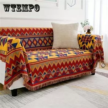 Плед в стиле бохо для дивана, мягкие тканые жаккардовые пледы с кисточками для кровати, дивана, кресла, вязаное одеяло 130*180cm