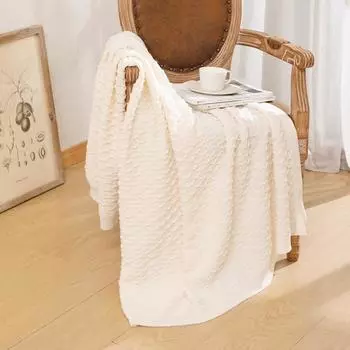 Пледы для дивана — светло-бежевые/льняные пледы вафельного переплетения для кровати, легкие и мягкие весенние пледы для офиса 130*160CM 850g бежевый