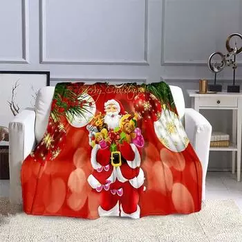 Пледы Красное фланелевое одеяло Модное одеяло для взрослых Новогодний подарок Рождественское украшение для путешествий и вечеринки Одеяло 75x90cm