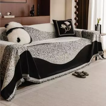 Пледы Осень Зима Кемпинг Пикник Чехол для дивана Чехол для дивана Чехол для дивана из шенилла с цветными блоками Коврики 180x130