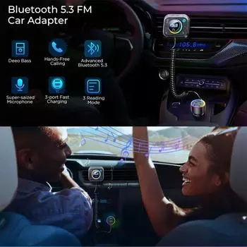 Плеер Быстрая зарядка Bass Double FM Автомобильный адаптер Порты Модулятор Передатчик