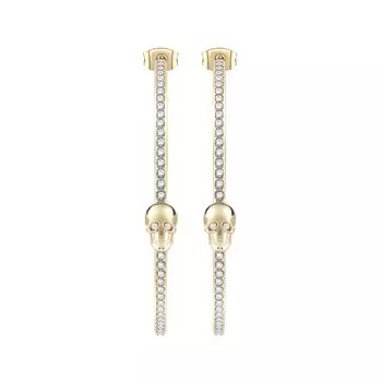 PLEIN Аксессуары Серьги Philipp Plein Jewelry LETTERING PJ1AA01EU LETTERING IP ЖЕЛТОЕ ЗОЛОТО КРИСТАЛЛЫ СЕРЬГИ-КОЛЬЦА 50 мм Желтое Золото Нержавеющая Сталь