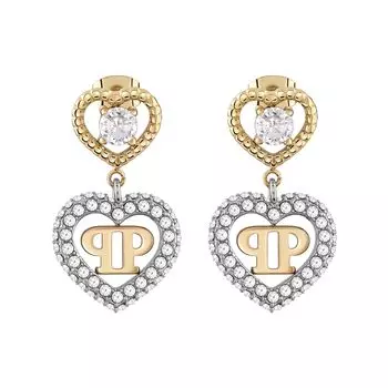 PLEIN Аксессуары Серьги Philipp Plein Jewelry ROCKED HEARTS PJZEA03EU ROCKED HEARTS IP Желтое золото серьги-подвески Желтое золото Нержавеющая сталь