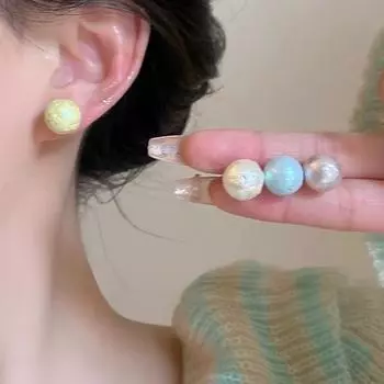 Пленительные серьги с разноцветным жемчугом-снежинкой – новые нежные серьги для женщин шампанского