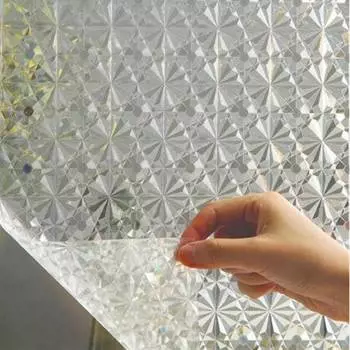Пленка без клея Торговля без клея Стекло с алмазным эффектом Статическая пластиковая упаковка Наклейки на окна Производитель 30*100cm
