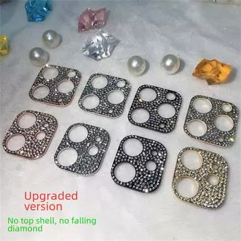 Пленка Diamond Lens для iPhone 11, 13, 14 Pro Max и 15 — крышка линзы из титанового сплава Crystal iPhone 12 Pro чёрный