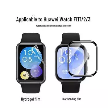 Пленка для Huawei Fit Watch — совместима с Fit 1, 2, 3; Изогнутый гидрогелевый протектор TPU на весь экран Huawei Watch Fit 3