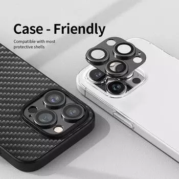 Пленка для объектива камеры телефона с полным отверстием, точное позиционирование, противоударная металлическая защитная крышка для объектива 15/15Plus чёрный