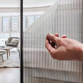 Пленка для окон Reeded Glass, Пленка для приватности, Матовый винил для окон, Декоративные наклейки 3D, Неклеящиеся, Ванная комната, Гостиная 30x100cm