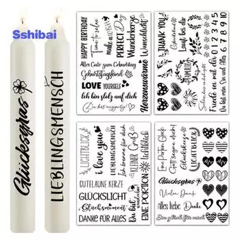 Пленка для татуировки в виде свечи, наклейка, насыщенный цвет, изысканный узор, классическая рождественская тематическая наклейка для татуировки в виде свечи, товары для вечеринок B