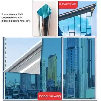 Пленка для установки окон. Защита конфиденциальности. Материал ПВХ премиум-класса. Простая установка. Высокая четкость УФ-излучения. серебряный