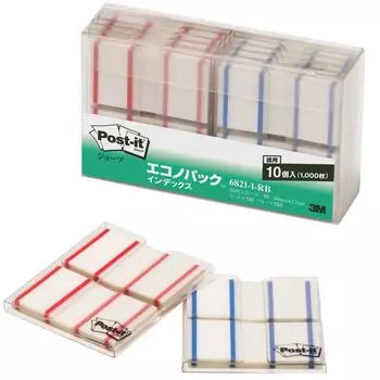 пленка для записей индекс красный синий 44 x 23 мм 100 листов x 5 каждого Post-it 6821-1-RB