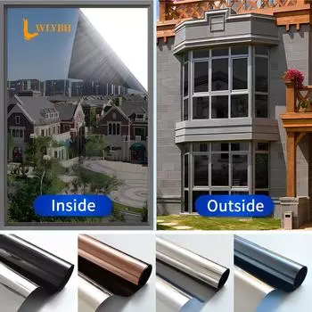 Пленка для защиты окон Антибликовая виниловая пленка для экрана из стекла Теплозащитная тонировочная пленка для зеркальных наклеек в рулонах Неклейкая защита от ультрафиолета Инструмент для дома 60cmx200cm