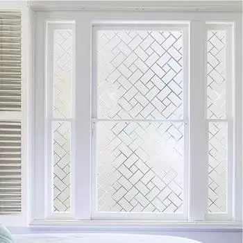 Пленка для защиты окон, неклеящаяся матовая пленка для окон, солнцезащитная пленка для окон, защита от ультрафиолета, перекрестный узор для домашнего офиса 30x100cm