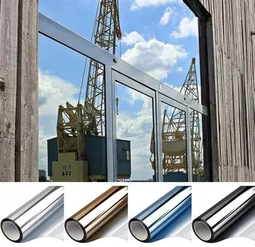 Пленка для защиты окон Односторонняя дневная зеркальная тонировка УФ-контроль тепла Виниловые наклейки Солнцезащитная стеклянная бумага Покрытие дверей Светоотражающее 40x100 cm