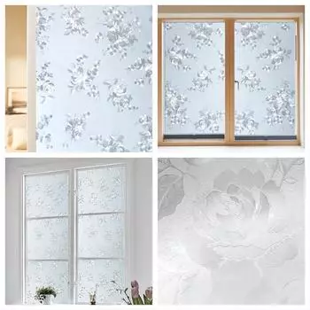 Пленка для защиты окон от статического электричества, неклейкая пленка для окон, матовое стекло, дверь в ванную комнату, декоративная пленка для защиты от несанкционированного доступа 30x100cm