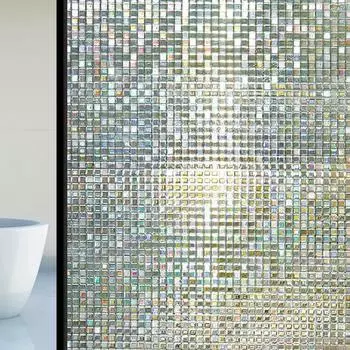 Пленка для защиты окон, радужная статическая пленка для витражей, наклейка на окна для домашнего офиса, неклейкая светоотражающая декоративная пленка S-30cmx100cm