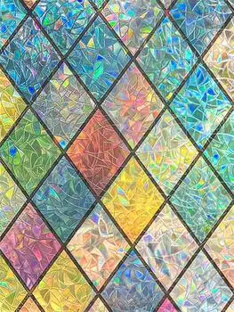 Пленка для защиты окон, витражная пленка, радужная пленка для окон, неклейкая, многоразовая, декоративная для комнаты 30x100 cm
