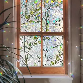 Пленка для защиты окон, зеленые листья винограда, двухсторонние статические наклейки на стекло для домашнего офиса, декор стеклянных дверей 30*100cm
