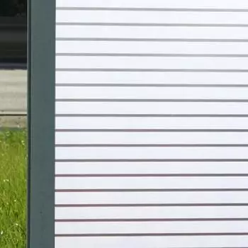 Пленка для защиты окон Жалюзи Матовое стекло Оконная пленка с полосатыми узорами Матовая оконная пленка Неклеящаяся для ванной комнаты Домашний офис 30x100cm