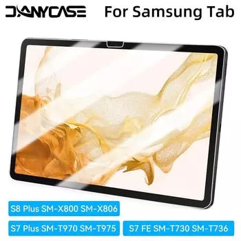 Пленка из закаленного стекла для Samsung Galaxy Tab S8 Plus SM-X800 SM-X806 Tab S7 FE SM-T730 SM-T736 Tab S7 Plus SM-T970 SM-T975 Samsung Tab S8 Plus