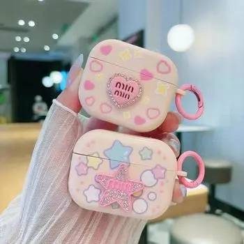 Пленка Мягкий чехол Полноэкранный любовь и привлекательность Подходит для AirPods Pro AirPods3 AirPods2 AirPods1 Pro2 Чехол для наушников Защитный чехол For airpods 1 2 розовый/синий