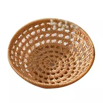Плетеная корзина для хранения из ротанга, держатель для полотенец, органайзер для фруктового торта, реквизит для фотографий S