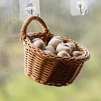 Плетеная корзина для хранения, кухонная корзина для хранения с ручкой, настенная корзина для фруктов, всякой всячины, цветочный горшок, домашний декор S