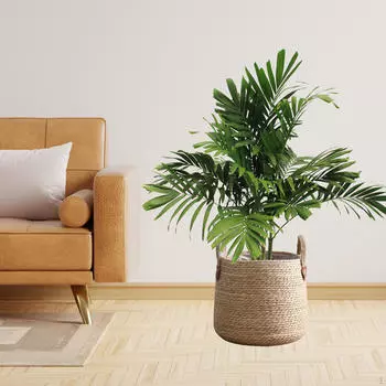 Плетеная корзина для растений, декоративное хранилище, большая емкость, цветочные горшки, контейнер для газона S