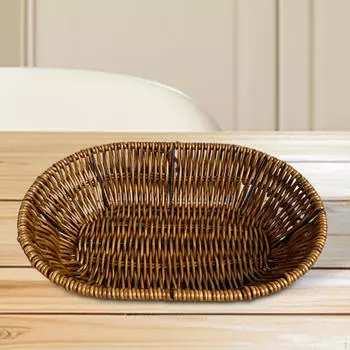 , Плетеная корзина, Штабелируемая, Декоративный органайзер, Сервировочная корзина для фруктов для закусок, 24cmx17cmx6cm