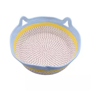 Плетеная кошачья кровать, Кровать для всех питомцев, Хлопок и лен, Съемная и моющаяся кошачья кровать, Спальный коврик, Собачья кровать, Летняя прохладная кровать One Size