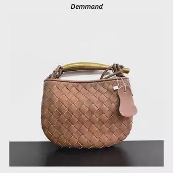 Плетеная кожаная дизайнерская сумка для пельменей: Стильная повседневная женская сумочка