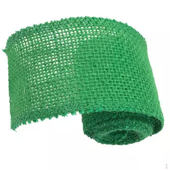 Плетеная лента из мешковины, бордюрный орнамент, поделка своими руками для свадьбы - зеленый