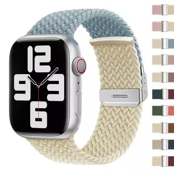 Плетеная петля для Apple Watch 8 Ultra 7, браслет 49 мм, 41 мм, 45 мм, нейлоновый браслет Correa, серия IWatch 7, 6, 3, 4, 5 SE, 38 мм, 40 мм, 42 мм, 44 мм 38mm 40mm 41mm розовый/звезда